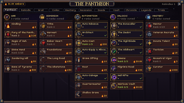 The Pantheon, where Embers buy lasting power